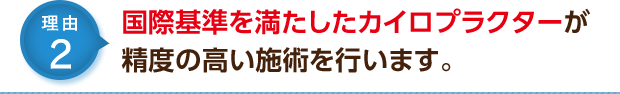 国際基準を満たしたカイロプラクターが精度の高い施術を行います。