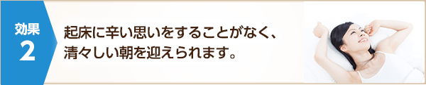 起床に辛い思いをすることがなく、清々しい朝を迎えられます。